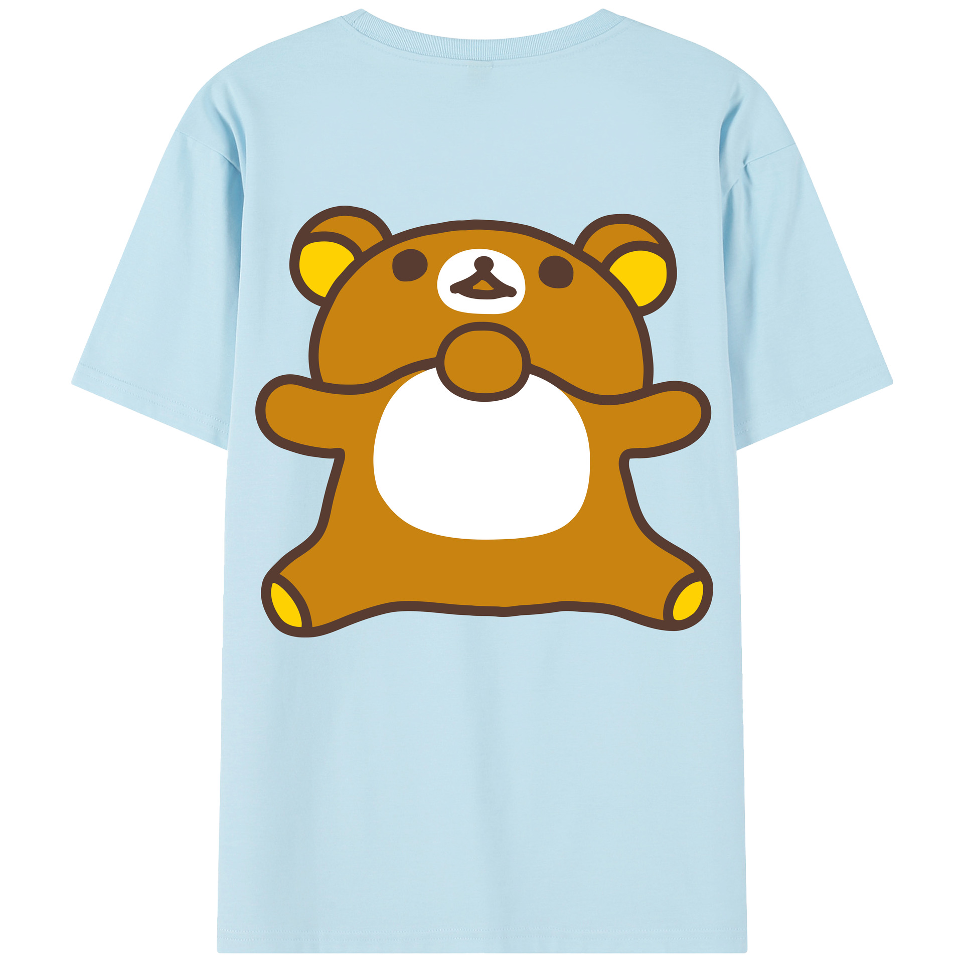 （画像用） リラックマ リラックマ キイロイトリ Rilakkuma Korilakkuma Kiiroitori 綿100％半袖Tシャツ（背面プリント）